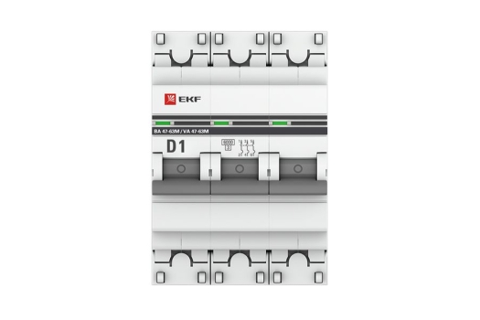 Автоматический выключатель 3P 1А (D) 6кА ВА 47-63M без теплового расцепителя EKF PROxima