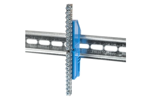 Шина '0' N (6x9мм) 20 отв. цинк синий изолятор на DIN-рейку EKF PROxima
