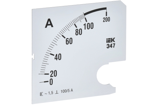 Шкала сменная для амперметра Э47 100/5А класс точности 1,5 96х96мм IEK