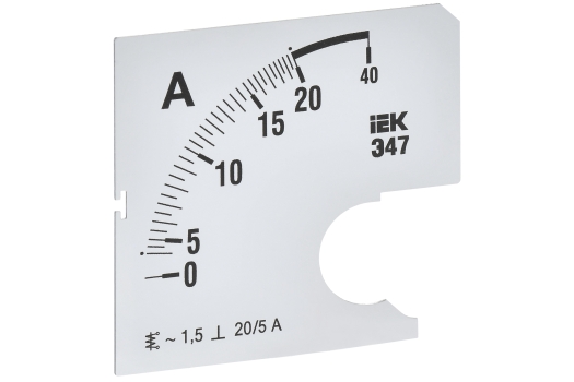 Шкала сменная для амперметра Э47 20/5А класс точности 1,5 72х72мм IEK