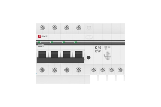 Дифференциальный автомат АД-4 40А/ 30мА (хар. C, AC, электронный) 4,5кА EKF PROxima
