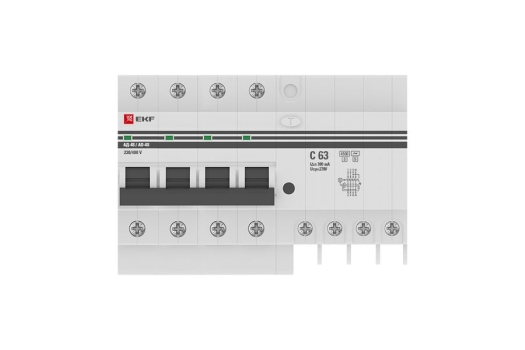 Дифференциальный автомат АД-4 S 63А/300мА (хар. C, AC, электронный) 4,5кА EKF PROxima