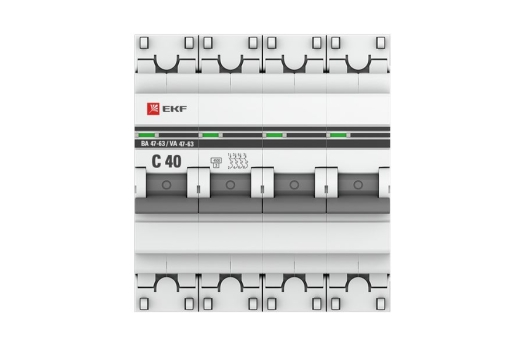 Автоматический выключатель 4P 40А (C) 4,5kA ВА 47-63 EKF PROxima