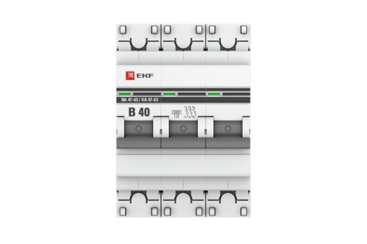 Автоматический выключатель 3P 40А (B) 6кА ВА 47-63 EKF PROxima