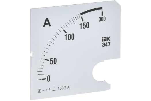 Шкала сменная для амперметра Э47 150/5А класс точности 1,5 96х96мм IEK