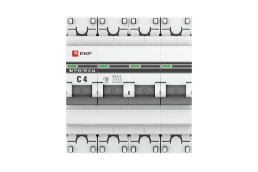 Автоматический выключатель 4P 4А (C) 4,5kA ВА 47-63 EKF PROxima