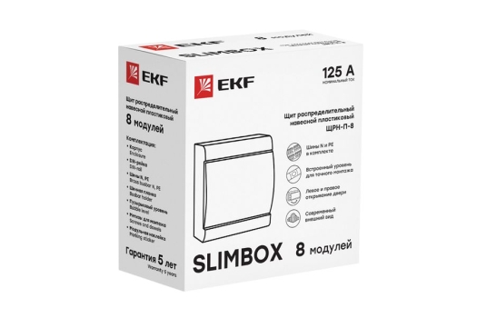 Щит распределительный ЩРН-П-8 'SlimBox' белая дверца IP41 EKF 