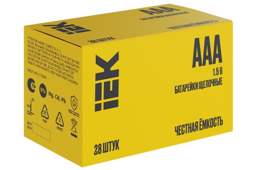 Батарейка щелочная Alkaline LR03/AAA (28/бокс) IEK