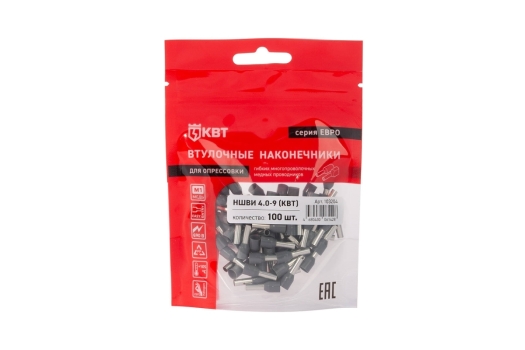 Наконечник штыревой втулочный изолированный НШВИ 4,0-9 серия ЕВРО (КВТ)