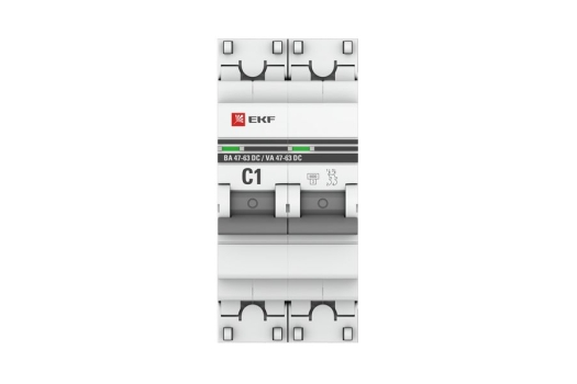 Автоматический выключатель 2P 1А (C) 6кА ВА 47-63 DC EKF PROxima