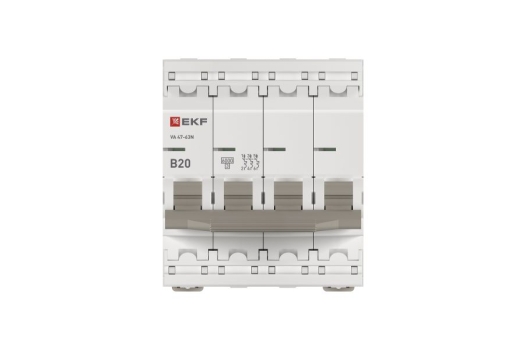 Автоматический выключатель 4P 20А (B) 6кА ВА 47-63N EKF PROxima