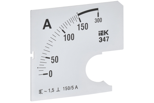 Шкала сменная для амперметра Э47 150/5А класс точности 1,5 72х72мм IEK