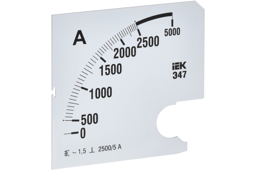 Шкала сменная для амперметра Э47 2500/5А класс точности 1,5 96х96мм IEK