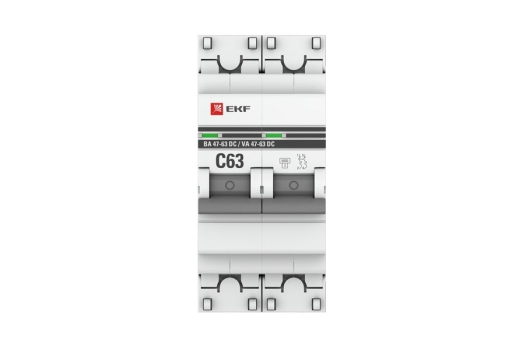 Автоматический выключатель 2P 63А (C) 6кА ВА 47-63 DC EKF PROxima