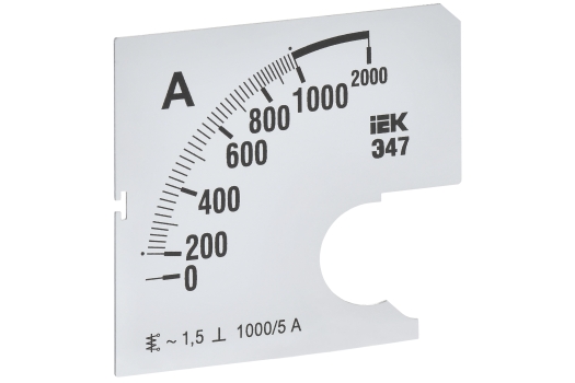 Шкала сменная для амперметра Э47 1000/5А класс точности 1,5 72х72мм IEK